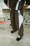 OLIVE GREEN NYLON TRACK PANTS ONLY